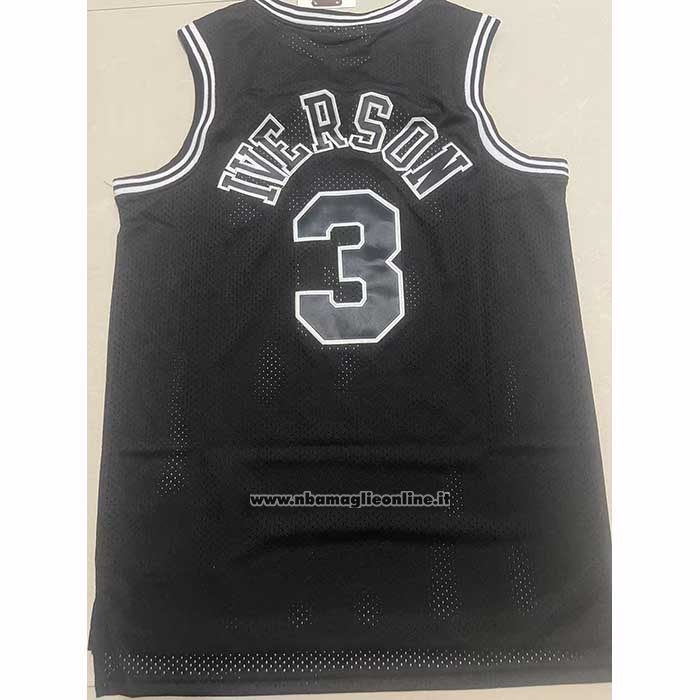 Maglia Philadelphia 76ers Allen Iverson No 3 Mitchell & Ness 1997-98 Nero1